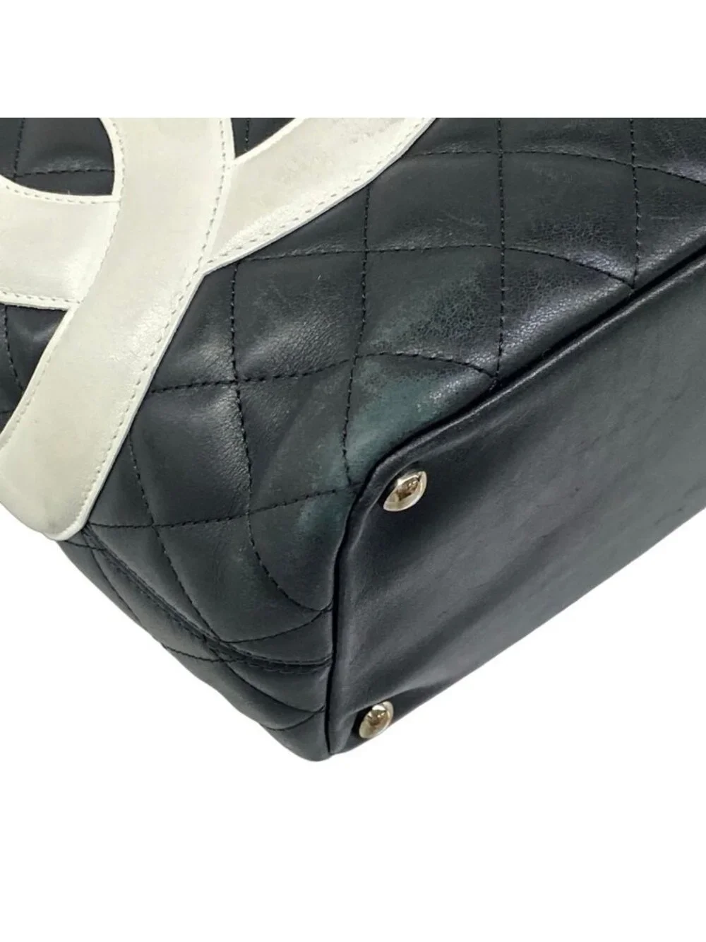 Chanel Tote Bag Cambon Line Black White Lambskin
